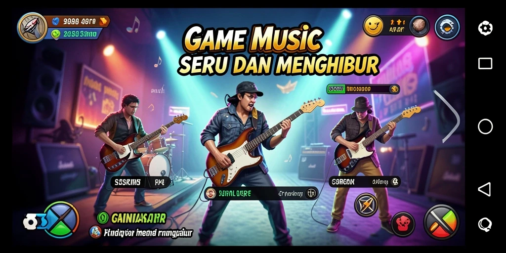 Tampilan gameplay 55RP dengan aksi musik yang seru.