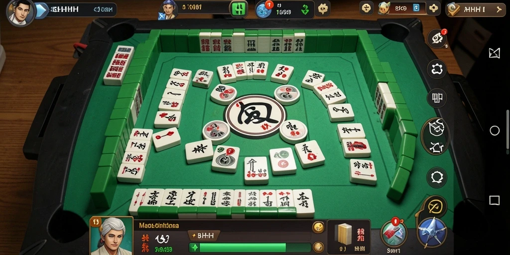Screenshot gameplay 8HHH yang menampilkan papan Mahjong yang menarik.