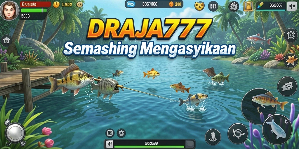 Screenshot gameplay DRAJA777 menampilkan aksi memancing yang seru.
