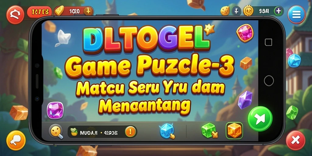 Gameplay seru DULTOGEL dengan objek Match-3 yang menarik.