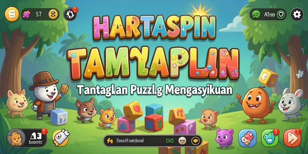 Tampilan gameplay HARTASPIN dengan level-level menarik.