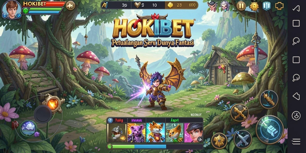 Tampilan gameplay seru dalam HOKIBET yang menampilkan aksi petualangan.