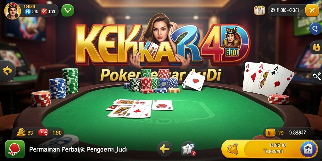Tampilan gameplay seru dalam KEKAR4D saat bermain Poker.