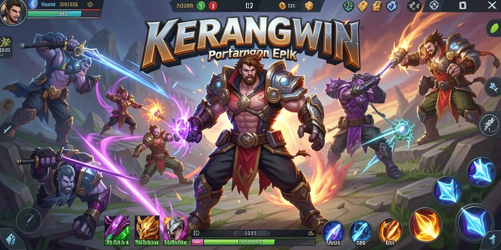 Tampilkan pertarungan seru dalam KERANGWIN dengan grafik menarik.