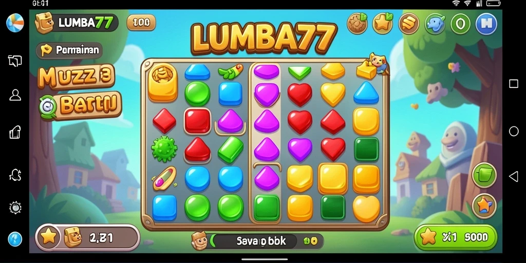 Tampilan gameplay seru dari LUMBA77 dengan berbagai kombinasi warna-warni.