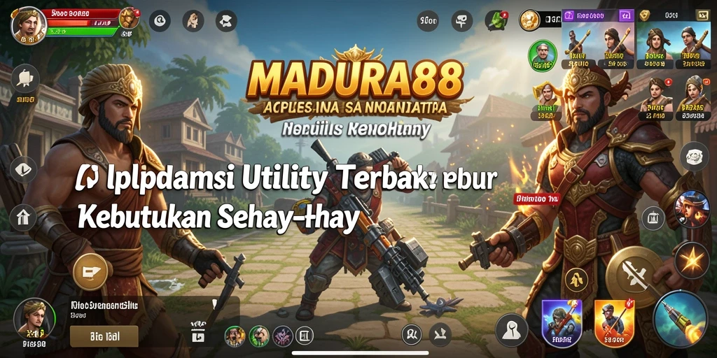 Screenshot utama MADURA88 menampilkan antarmuka pengguna yang intuitif dan fitur-fitur unggulan aplikasi Utility.