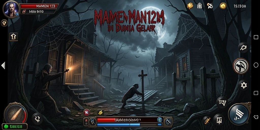 Screenshot gameplay MAMEN123 menunjukkan suasana mencekam dan menegangkan.