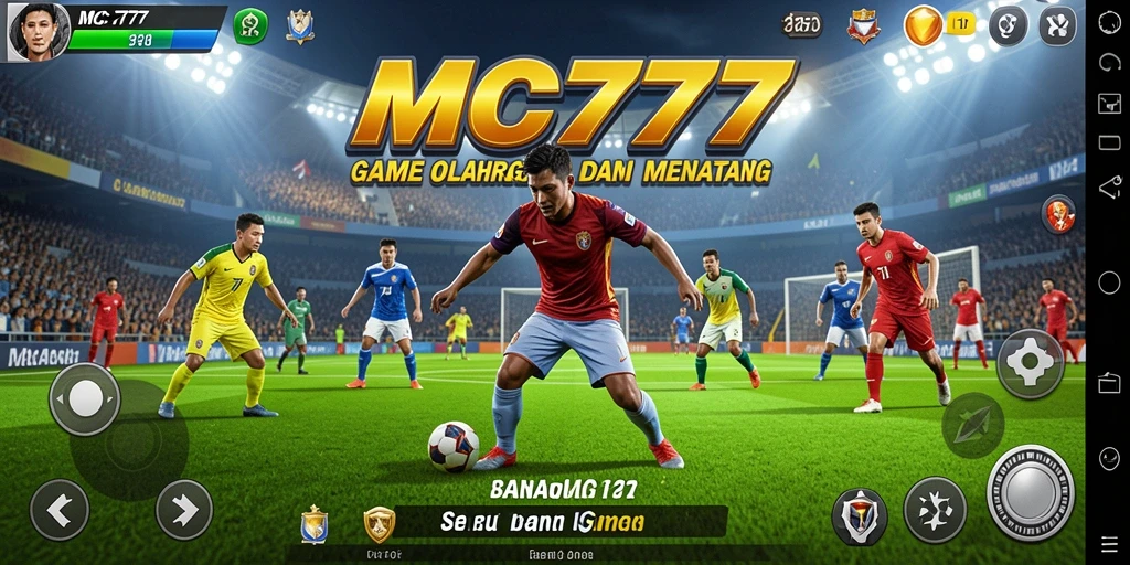 Tangkapan layar MC777 menunjukkan aksi olahraga seru dan grafis yang memukau.