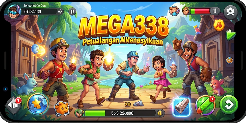 Screenshot utama MEGA338 menampilkan aksi gameplay Arcade yang seru.
