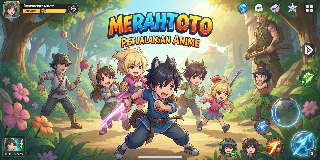 Tampilan gameplay seru dalam dunia anime di MERAHTOTO.