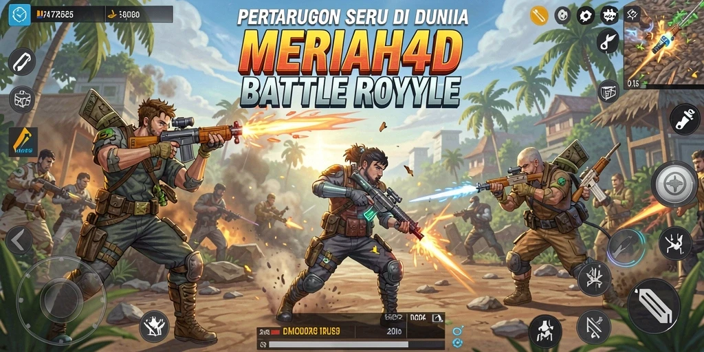 Tangkapan layar menampilkan aksi seru gameplay Battle Royale.