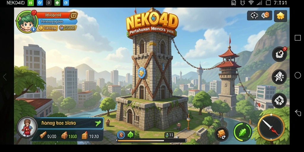 Tampilan menarik dari gameplay Tower Defense NEKO4D yang menegangkan.