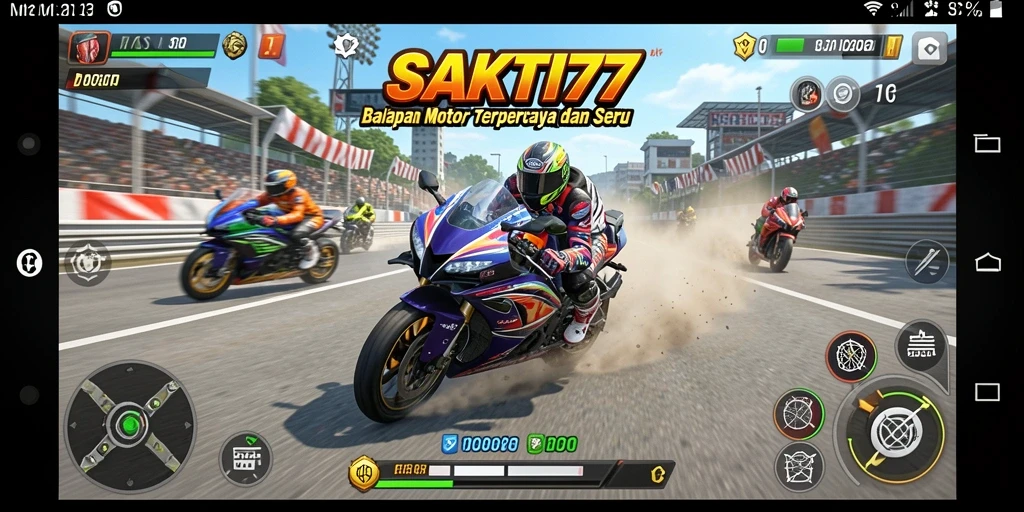 Tampilan gameplay SAKTI77 yang seru dengan akselerasi motor.