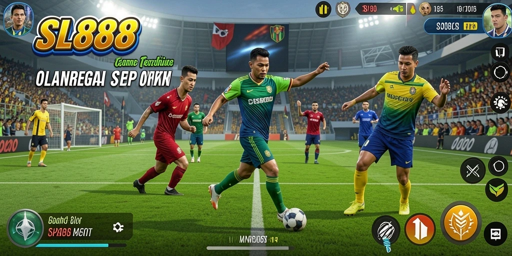 Tampilan gameplay SL888 yang menampilkan aksi olahraga yang mendebarkan.