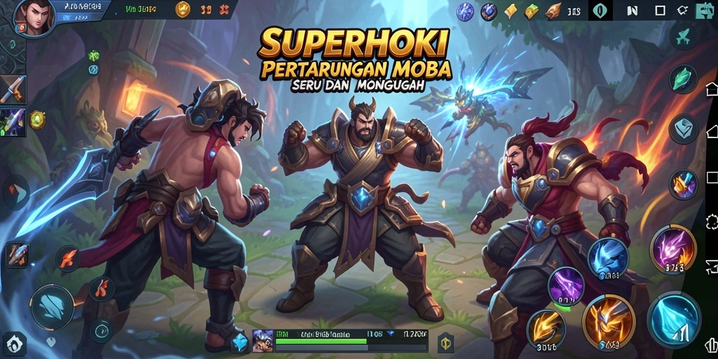 Tampilan menarik dari gameplay MOBA SUPERHOKI yang mendebarkan.